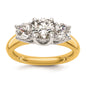 High-Quality 14K Two-Tone 3-Stone Engagement Ring Setting, Stylish & Affordable-1