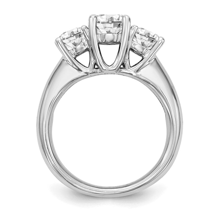 Exclusive 14K White Gold 3-Stone Engagement Ring Setting - Stylish & Affordable!-2