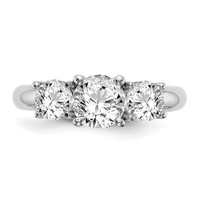 Exclusive 14K White Gold 3-Stone Engagement Ring Setting - Stylish & Affordable!-4