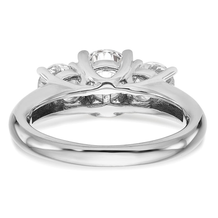 Exclusive 14K White Gold 3-Stone Engagement Ring Setting - Stylish & Affordable!-5