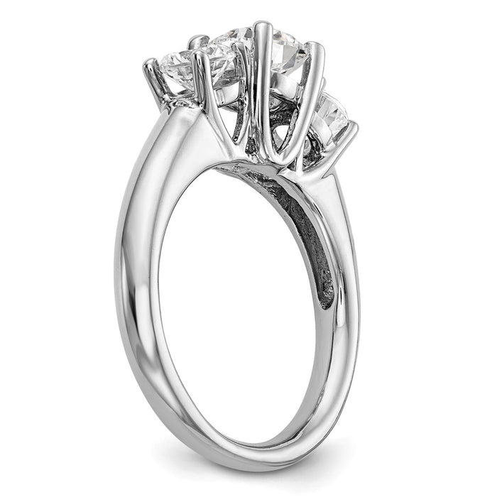 Exclusive 14K White Gold 3-Stone Engagement Ring Setting - Stylish & Affordable!-6