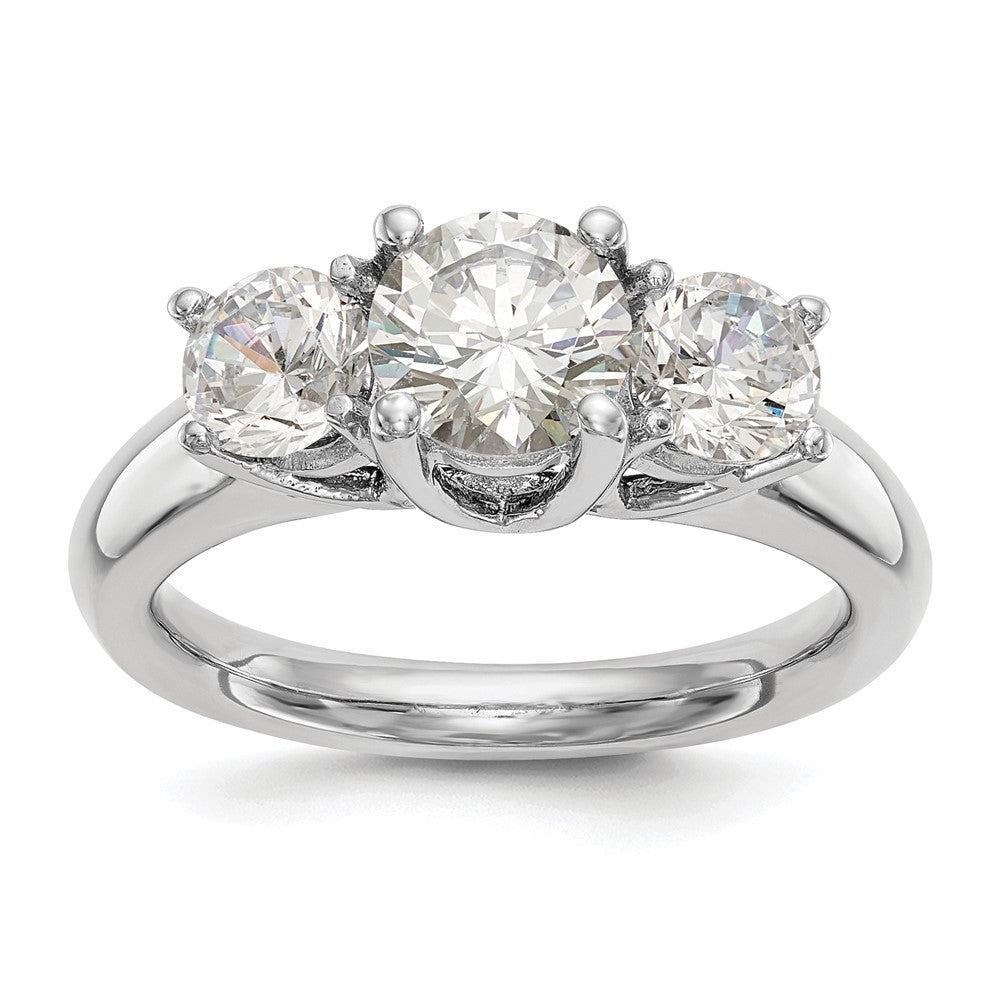 Exclusive 14K White Gold 3-Stone Engagement Ring Setting - Stylish & Affordable!