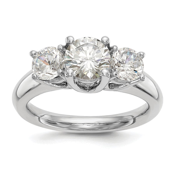 14K White Gold 3-Stone Engagement Ring Setting - Style GR1-1030786