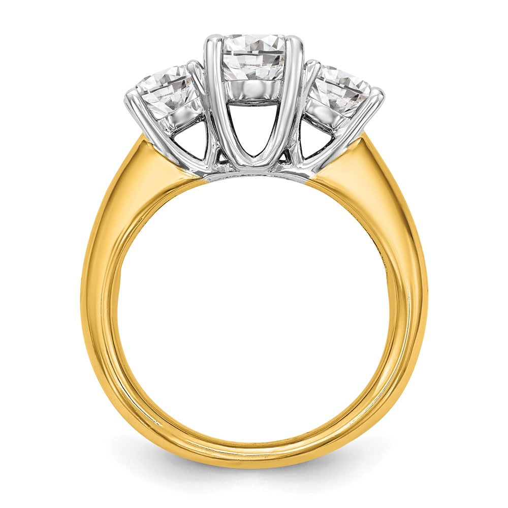 Exclusive 14K Two-Tone Engagement Ring Setting - 1 Carat Center & 1/2 Carat Sides