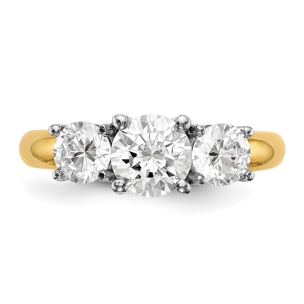 Exclusive 14K Two-Tone Engagement Ring Setting - 1 Carat Center & 1/2 Carat Sides
