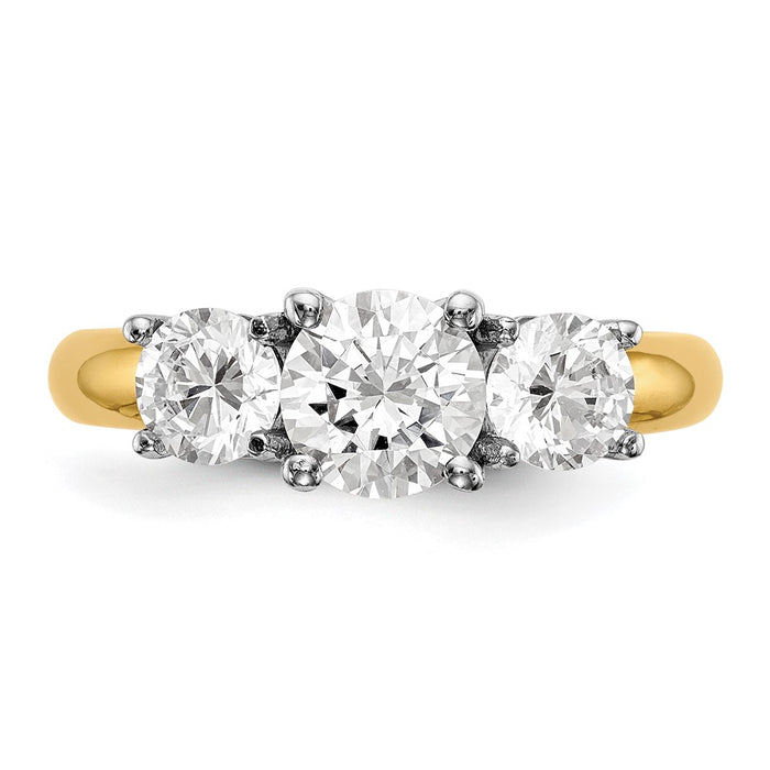 Exclusive 14K Two-Tone Engagement Ring Setting - 1 Carat Center & 1/2 Carat Sides-4
