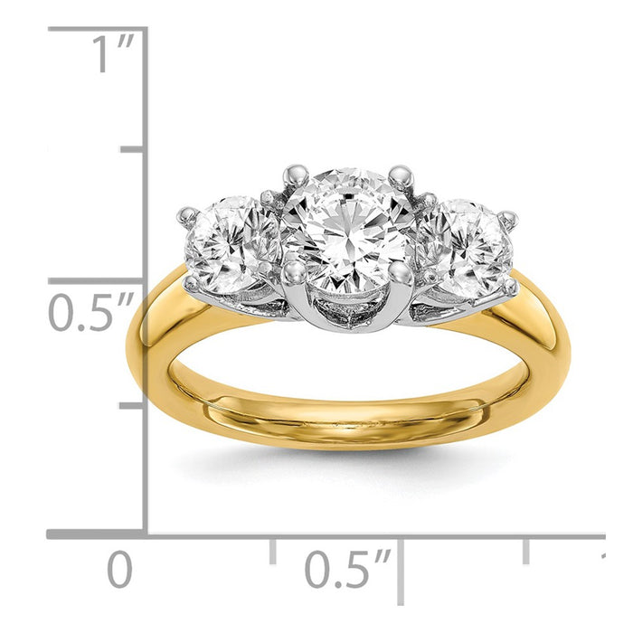 Exclusive 14K Two-Tone Engagement Ring Setting - 1 Carat Center & 1/2 Carat Sides-7