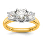 Exclusive 14K Two-Tone Engagement Ring Setting - 1 Carat Center & 1/2 Carat Sides-1