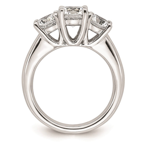 14K White Gold 3-Stone Engagement Ring Setting for 1.25 Carat