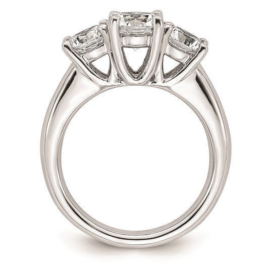 Buy Stylish 14K White Gold 3-Stone Engagement Ring Setting for 1.25 Carat