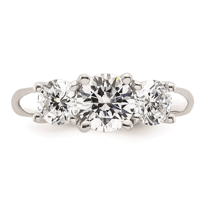 Buy Stylish 14K White Gold 3-Stone Engagement Ring Setting for 1.25 Carat-4