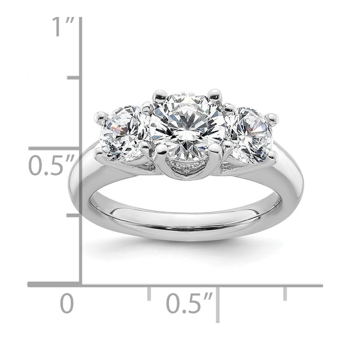 Buy Stylish 14K White Gold 3-Stone Engagement Ring Setting for 1.25 Carat-7