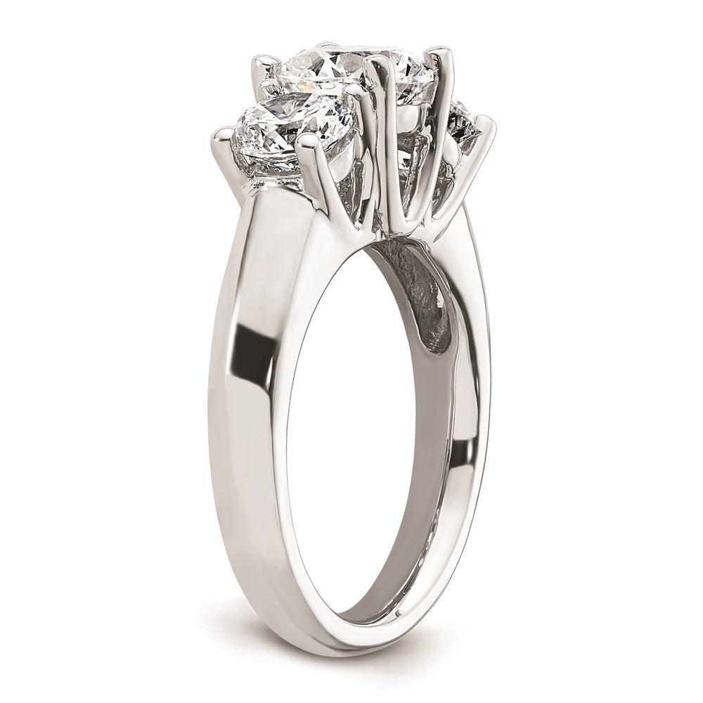 Buy Luxury 14K White Gold 3-Stone Engagement Ring Setting for 1.5 Carat