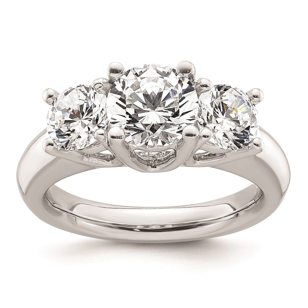 Buy Luxury 14K White Gold 3-Stone Engagement Ring Setting for 1.5 Carat