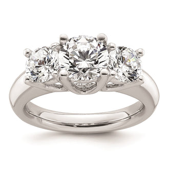 Buy Luxury 14K White Gold 3-Stone Engagement Ring Setting for 1.5 Carat