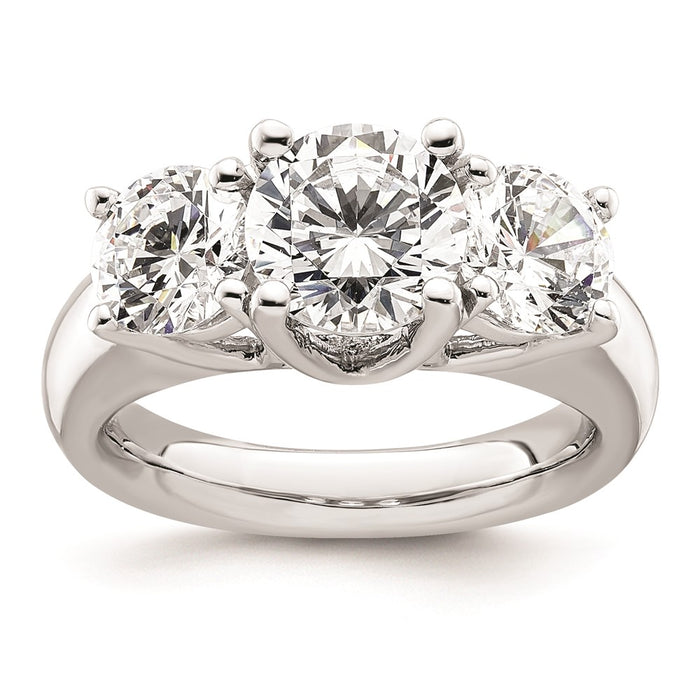Buy Exclusive 14K White Gold 3-Stone Engagement Ring Setting for 2 Carats-1