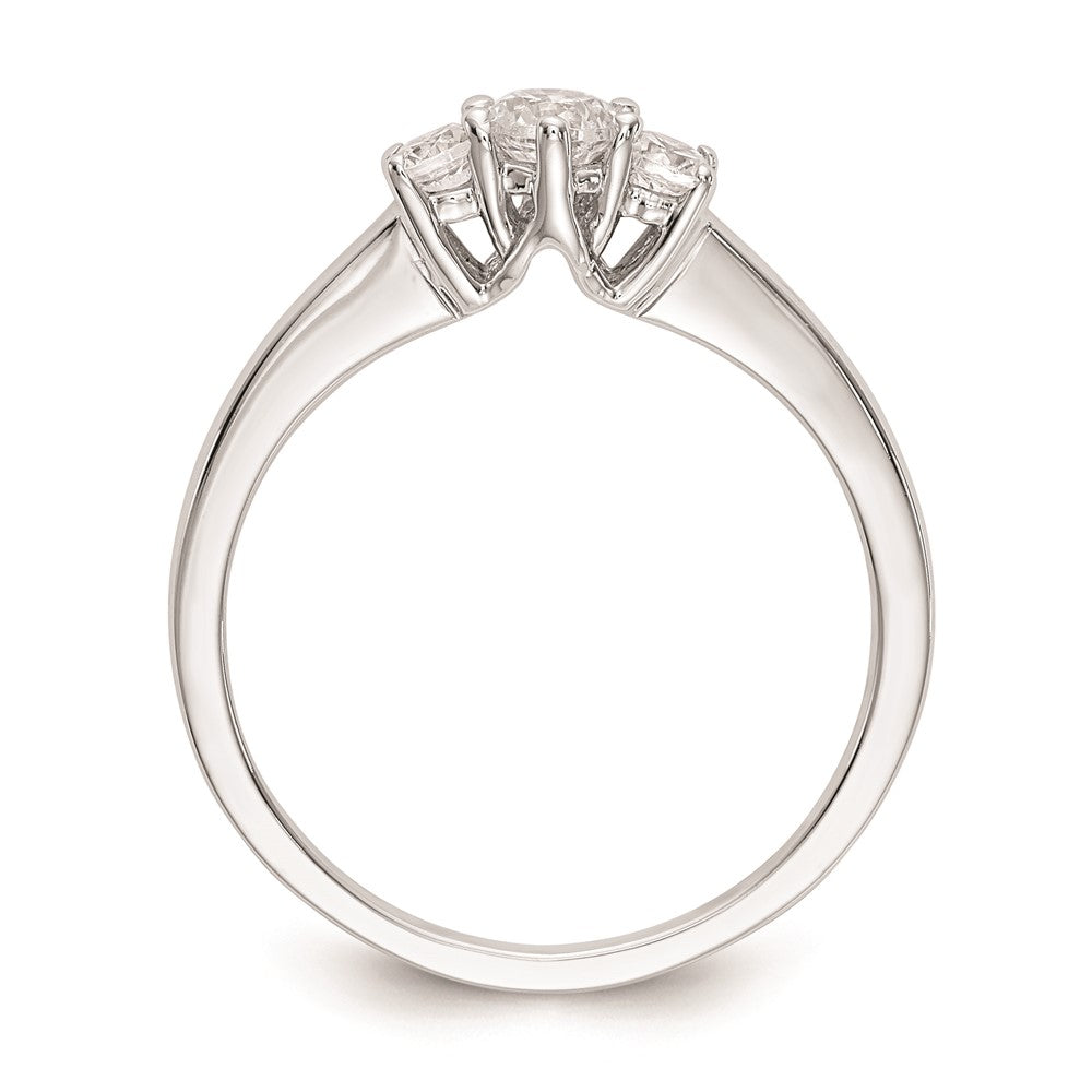Order Stylish 14K White Gold 3-Stone Engagement Ring | 1/4 Carat Center