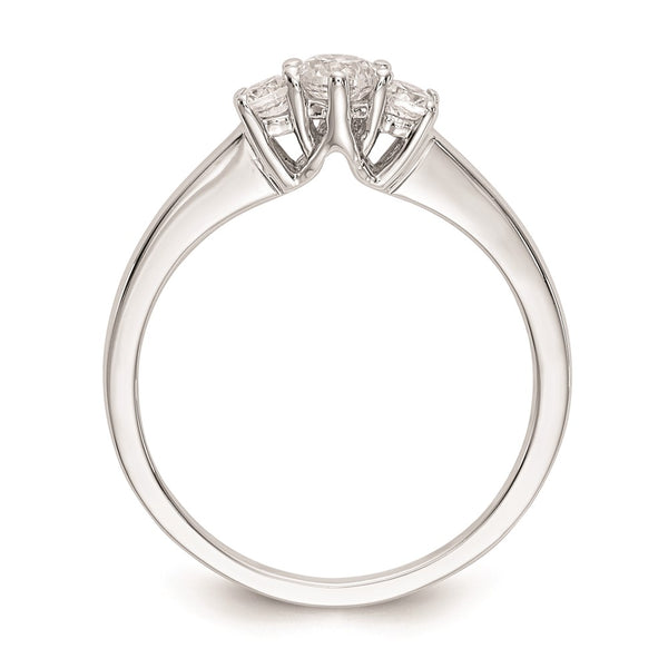Order Stylish 14K White Gold 3-Stone Engagement Ring | 1/4 Carat Center