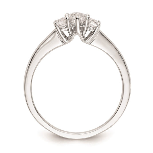 Order Stylish 14K White Gold 3-Stone Engagement Ring | 1/4 Carat Center