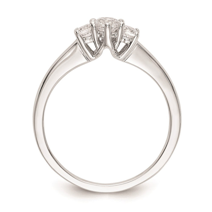 Order Stylish 14K White Gold 3-Stone Engagement Ring | 1/4 Carat Center-2