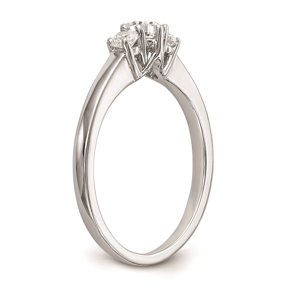 Order Stylish 14K White Gold 3-Stone Engagement Ring | 1/4 Carat Center