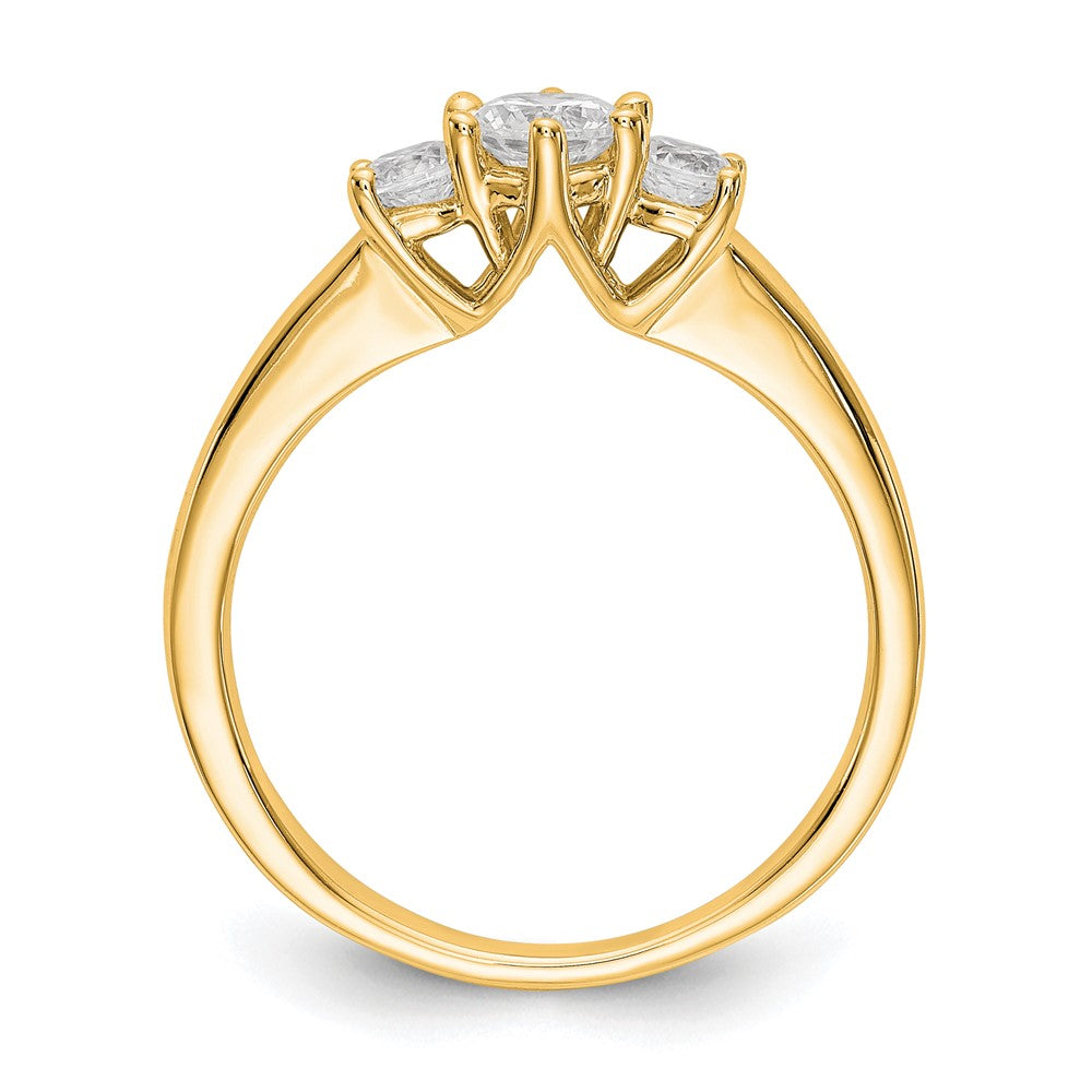 High-Quality 14K Gold 3-Stone Engagement Ring Setting - Stylish & Affordable!
