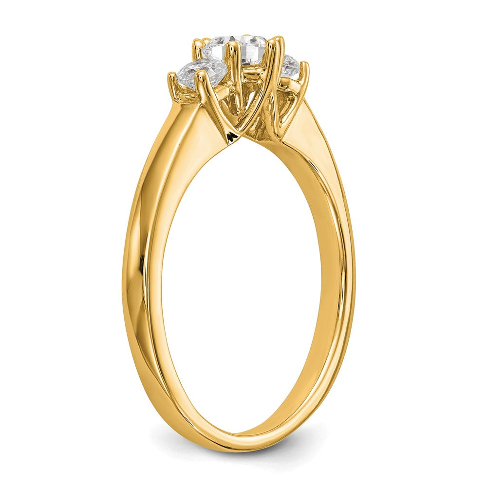 High-Quality 14K Gold 3-Stone Engagement Ring Setting - Stylish & Affordable!