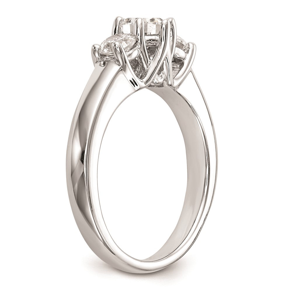 Buy Stylish 14K White Gold 3-Stone Engagement Ring Setting - 1/2 Carat