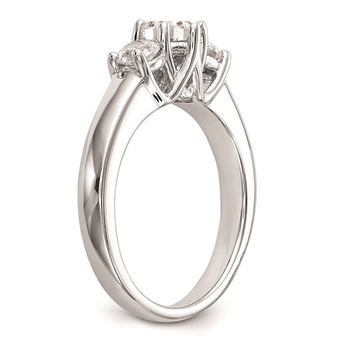 Buy Stylish 14K White Gold 3-Stone Engagement Ring Setting - 1/2 Carat-6