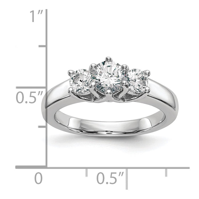 Buy Stylish 14K White Gold 3-Stone Engagement Ring Setting - 1/2 Carat-7
