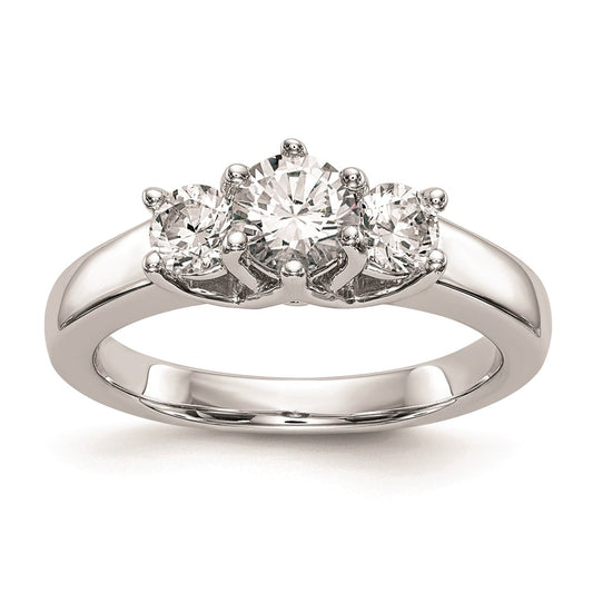 Buy Stylish 14K White Gold 3-Stone Engagement Ring Setting - 1/2 Carat