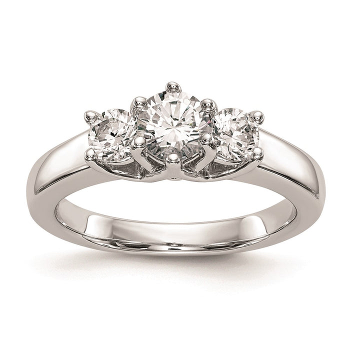 Buy Stylish 14K White Gold 3-Stone Engagement Ring Setting - 1/2 Carat-1