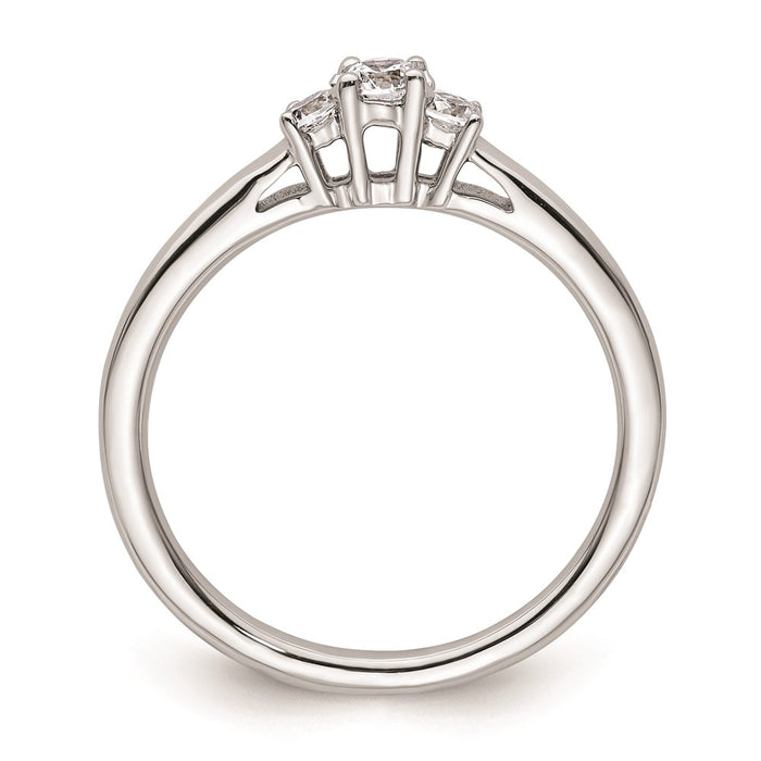 Buy Exclusive 14K White Gold 3-Stone Engagement Ring Setting - Stylish & Affordable!-2