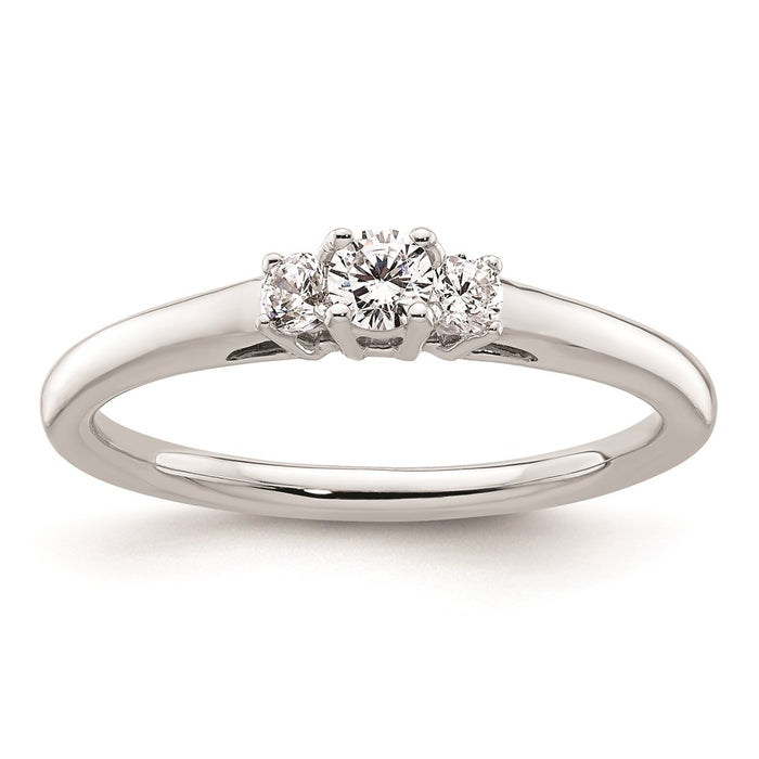Buy Exclusive 14K White Gold 3-Stone Engagement Ring Setting - Stylish & Affordable!-1