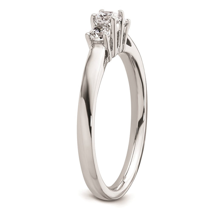 Buy Exclusive 14K White Gold 3-Stone Engagement Ring Setting - Affordable Luxury-6