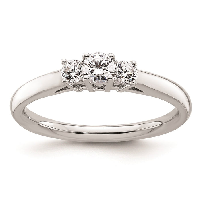 Buy Exclusive 14K White Gold 3-Stone Engagement Ring Setting - Affordable Luxury-1