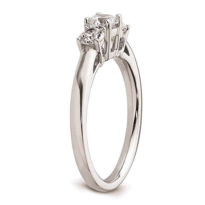 High-Quality 14K White Gold 3-Stone Engagement Ring Setting, Stylish & Affordable-6