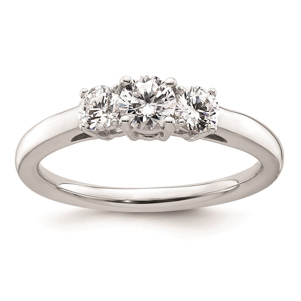 High-Quality 14K White Gold 3-Stone Engagement Ring Setting, Stylish & Affordable