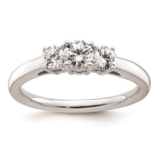 High-Quality 14K White Gold 3-Stone Engagement Ring Setting, Stylish & Affordable