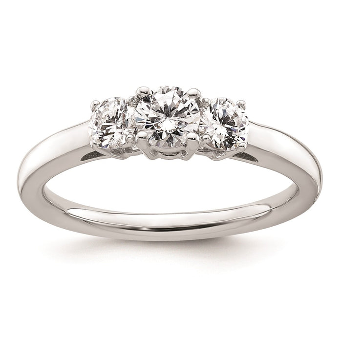 High-Quality 14K White Gold 3-Stone Engagement Ring Setting, Stylish & Affordable-1