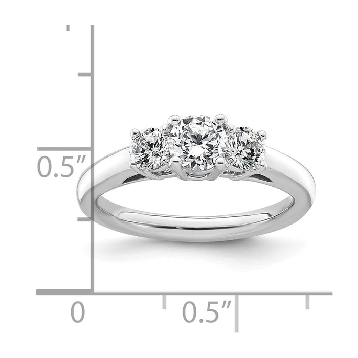 Buy 14K White Gold 3-Stone Engagement Ring Setting, Stylish & Affordable!-7