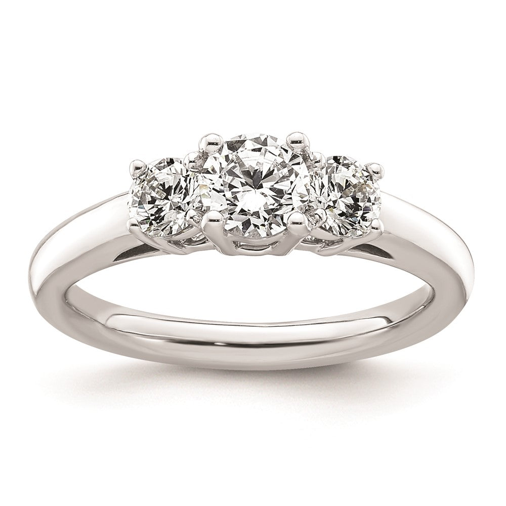 Buy 14K White Gold 3-Stone Engagement Ring Setting, Stylish & Affordable!
