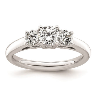 Buy 14K White Gold 3-Stone Engagement Ring Setting, Stylish & Affordable!