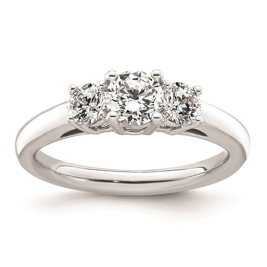 Buy 14K White Gold 3-Stone Engagement Ring Setting, Stylish & Affordable!