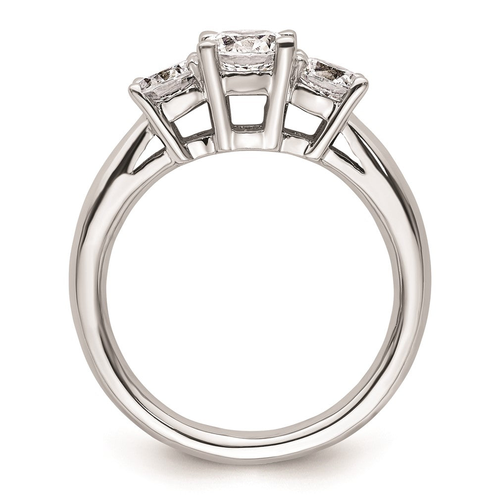 High-Quality 14K White Gold 3-Stone Engagement Ring Setting - Stylish Value!