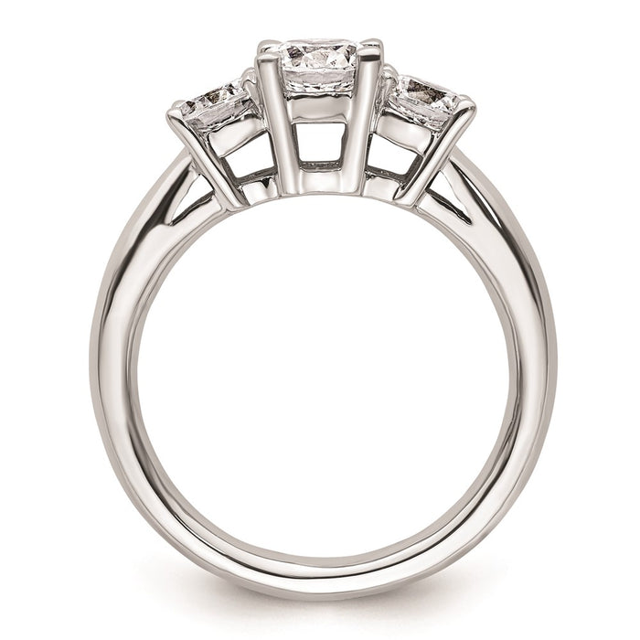 High-Quality 14K White Gold 3-Stone Engagement Ring Setting - Stylish Value!-2