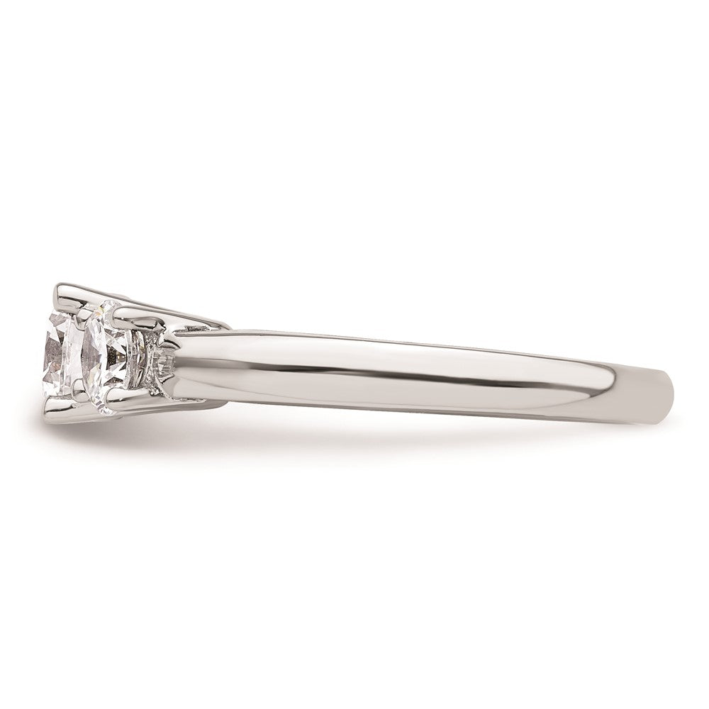 High-Quality 14K White Gold 3-Stone Engagement Ring Setting - Stylish Value!