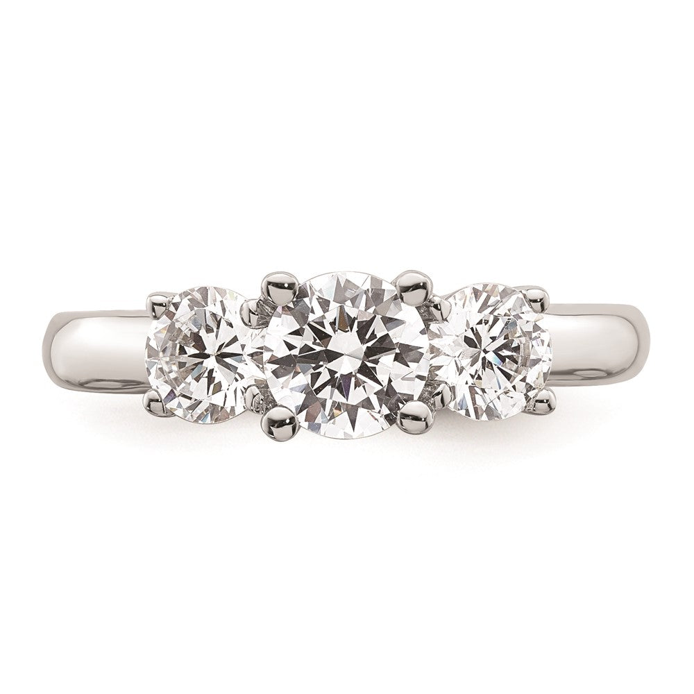 High-Quality 14K White Gold 3-Stone Engagement Ring Setting - Stylish Value!