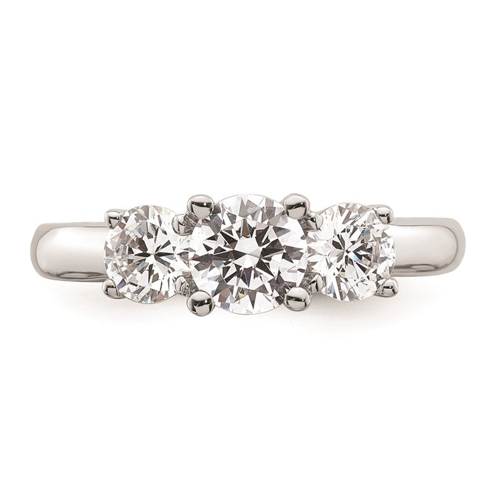 High-Quality 14K White Gold 3-Stone Engagement Ring Setting - Stylish Value!-4