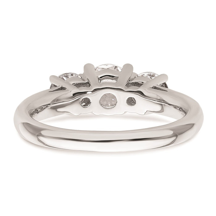 High-Quality 14K White Gold 3-Stone Engagement Ring Setting - Stylish Value!-5